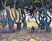 Paul Signac plane trees place des lices oil on canvas